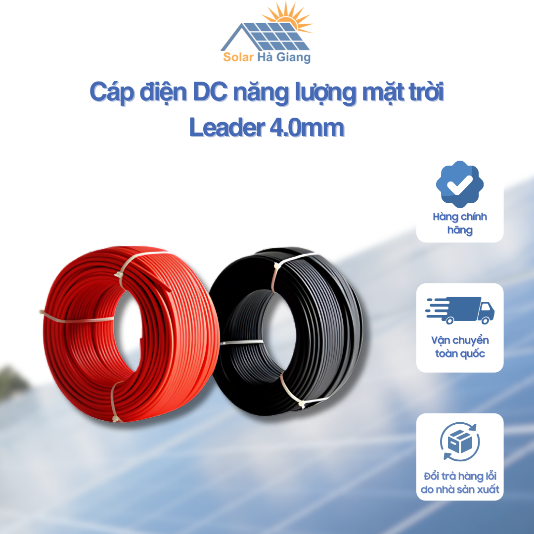Cáp điện DC năng lượng mặt trời Leader 4.0mm