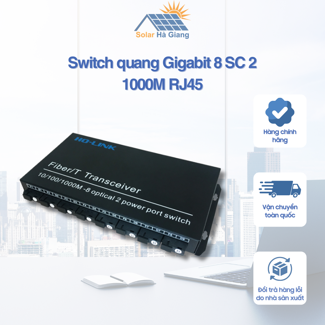 Switch quang Gigabit 8 SC 2 1000M RJ45